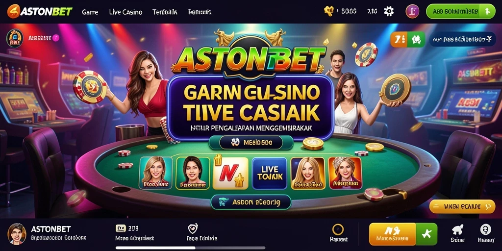 Tampilan gameplay seru dengan dealer langsung di ASTONBET.