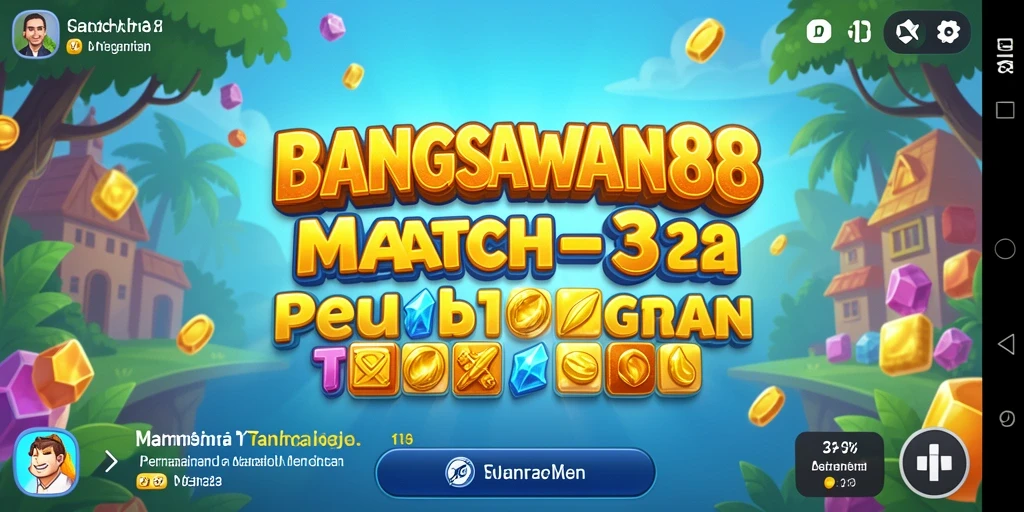 Tampilan gameplay BANGSAWAN88 dengan elemen Match-3 yang seru.