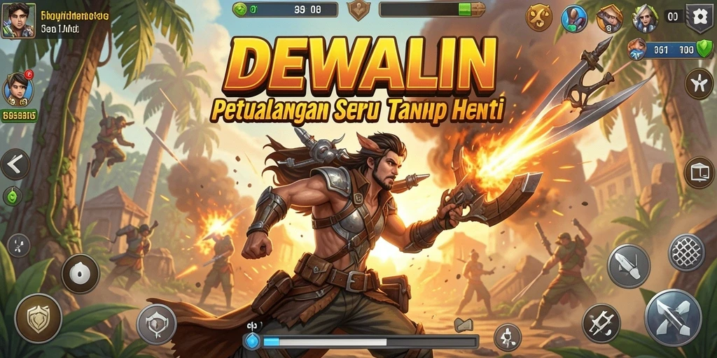Tampilan menegangkan gameplay DEWALIN dengan pertempuran yang intens.