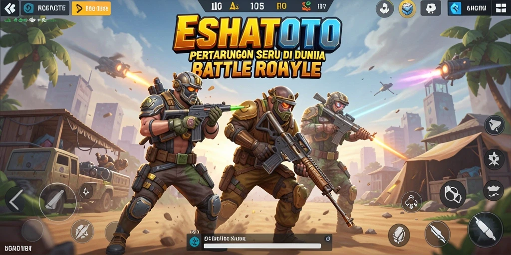 Gameplay seru ESHATOTO dalam mode Battle Royale.