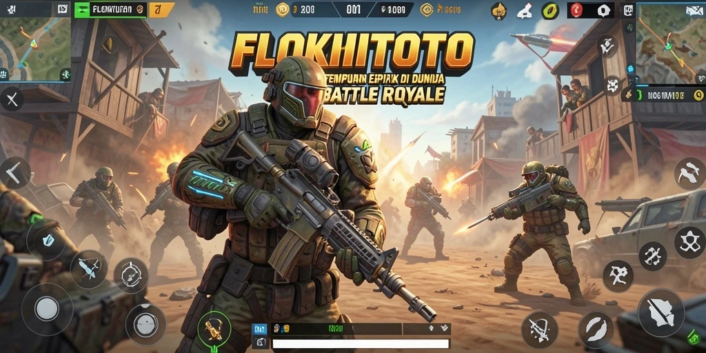 Tampilan gameplay mendebarkan di medan tempur Battle Royale.