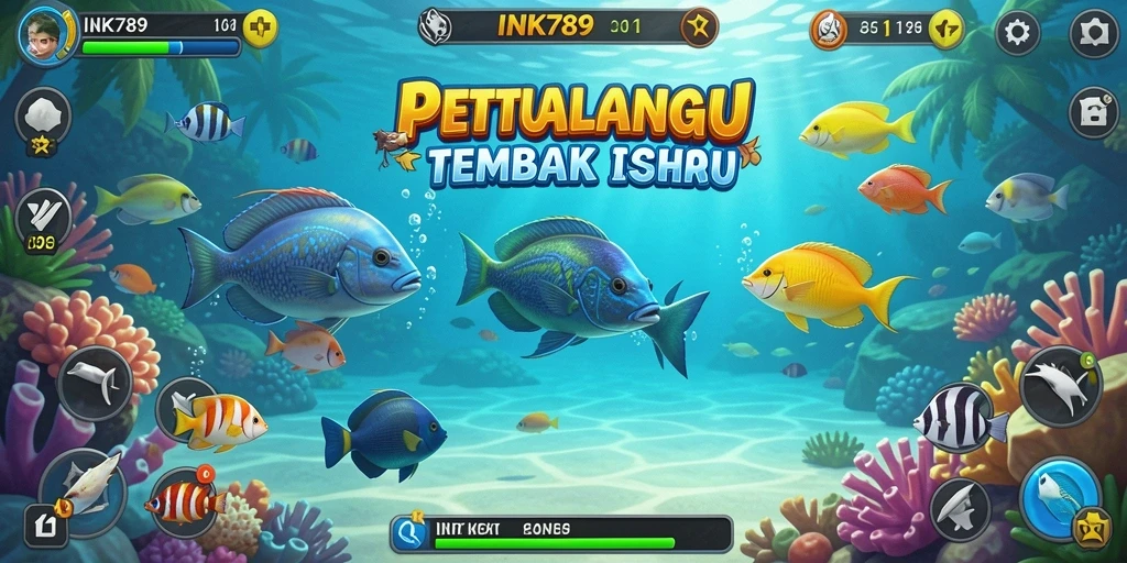 Screenshot gameplay INK789 menampilkan aksi menembak ikan yang seru.