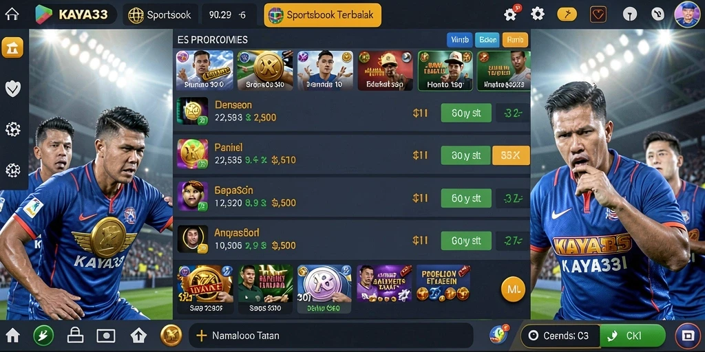 Tampilan menarik dari aplikasi KAYA33 dengan fitur taruhan olahraga.