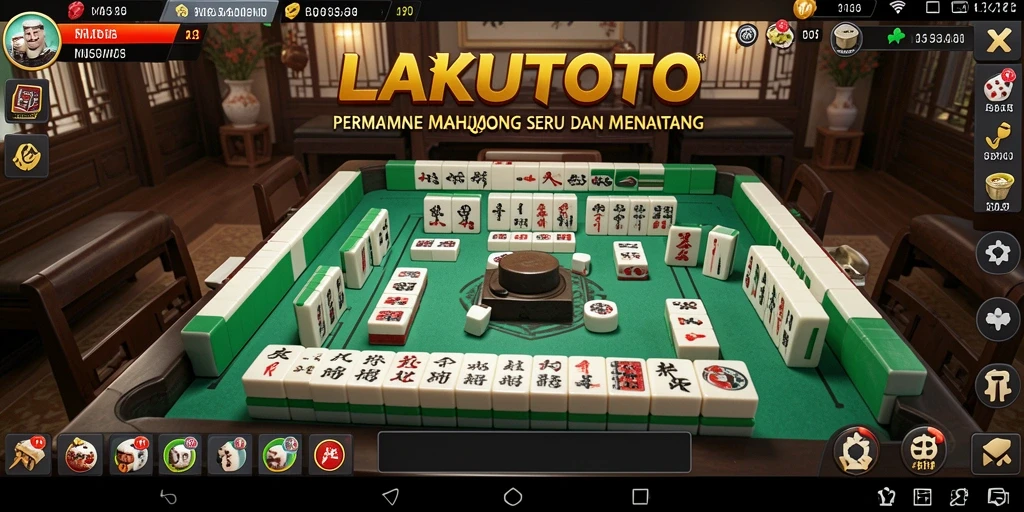 Screenshot utama LAKUTOTO menampilkan gameplay Mahjong yang seru dan interaktif.