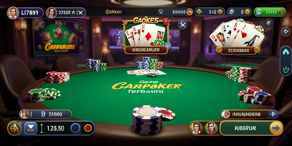 Gameplay mendebarkan dengan antarmuka poker yang menarik.