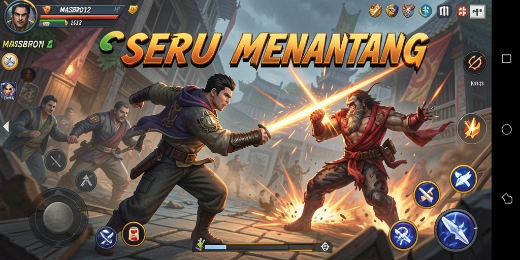 Skrinsut gameplay <strong>MASBRO12</strong> memperlihatkan pertarungan seru dengan berbagai karakter.