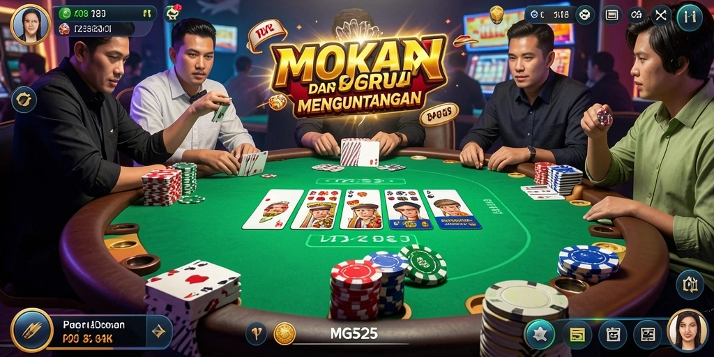 Tampilan menarik dari gameplay poker MG525 yang mendebarkan.