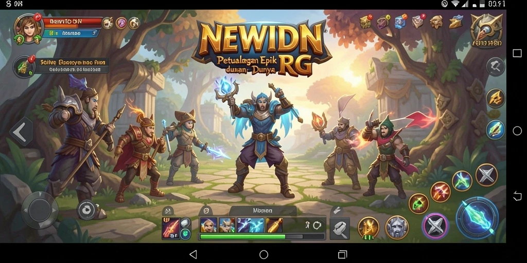 Tampilan screenshot NEWIDN menampilkan aksi pertarungan yang seru di dalam dunia RPG.