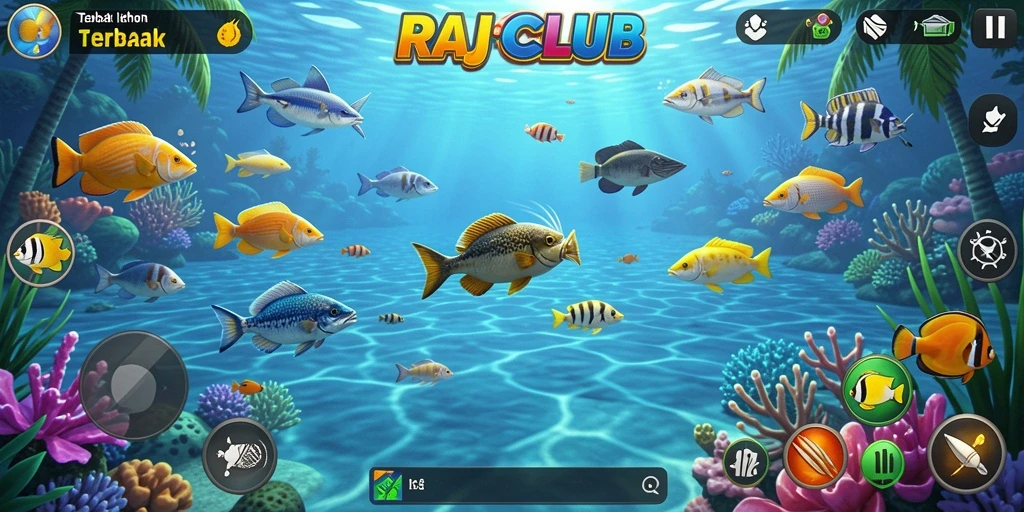 Tampilan gameplay seru Tembak Ikan di RAJACLUB.
