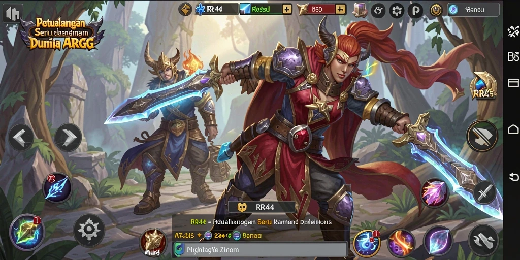 Screenshot gameplay RR44 dengan aksi seru dalam pertarungan ARPG.