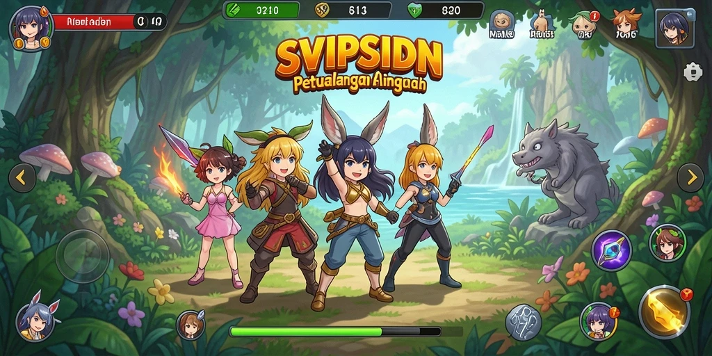 Tampilan gameplay seru dengan karakter Anime favorit.