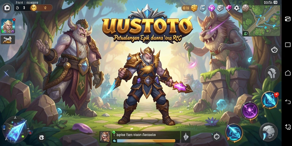 Tampilan gameplay UUSTOTO menampilkan aksi seru dan petualangan mendebarkan.