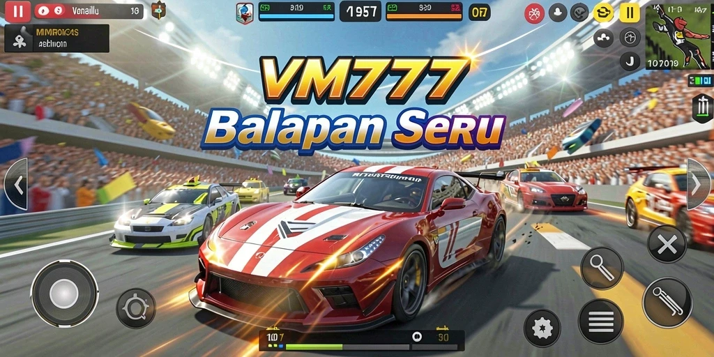 Tampilan gameplay balapan yang intens dan mengasyikkan di VM777.