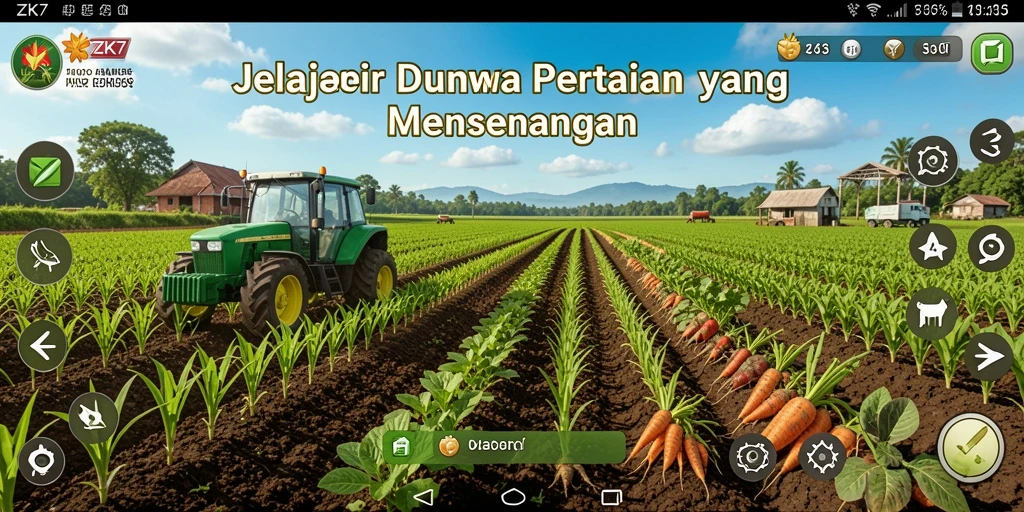 Tampilan menarik dalam gameplay pertanian ZK7 yang penuh warna.